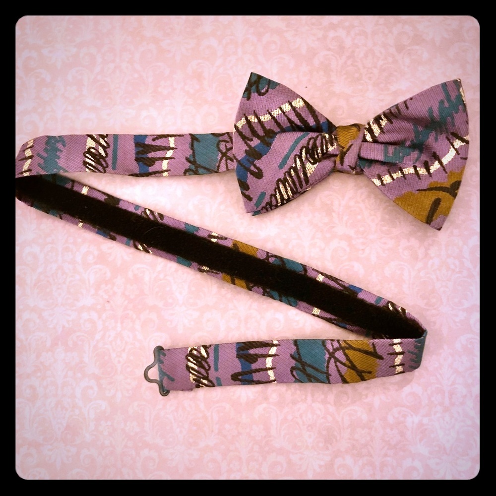 Alpi Vintage Clip on Metallic Bow Tie